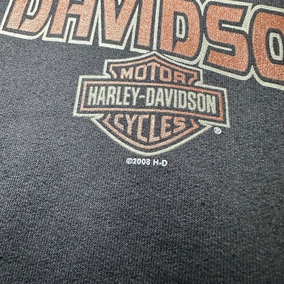Harley Davidson Zip Up Sweatshirt Mens Large Black 2008 Motosports GP Quebec - Picture 6 of 13